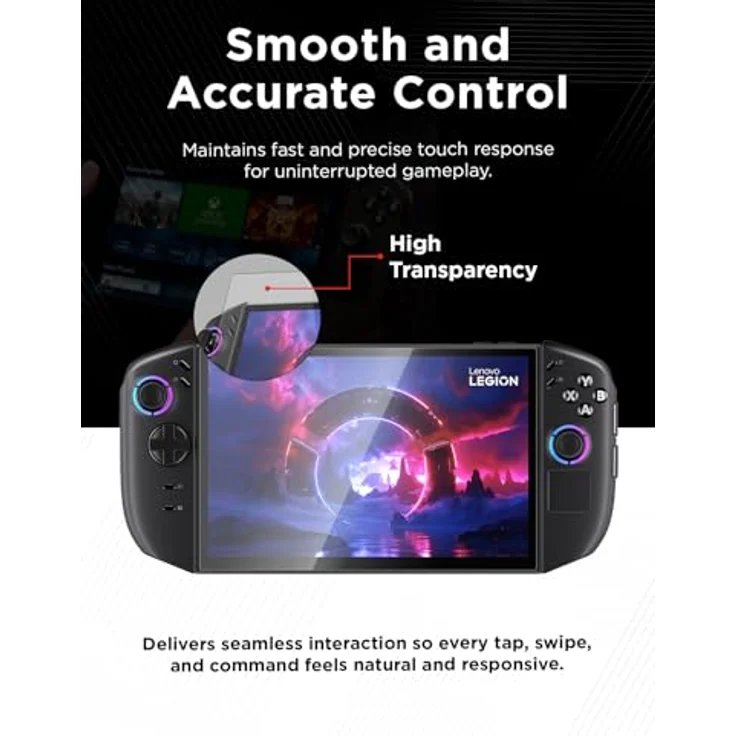 Lenovo Legion Go 2, Displayschutz-Set für Handheld-Konsolen, transparent – Bild 5