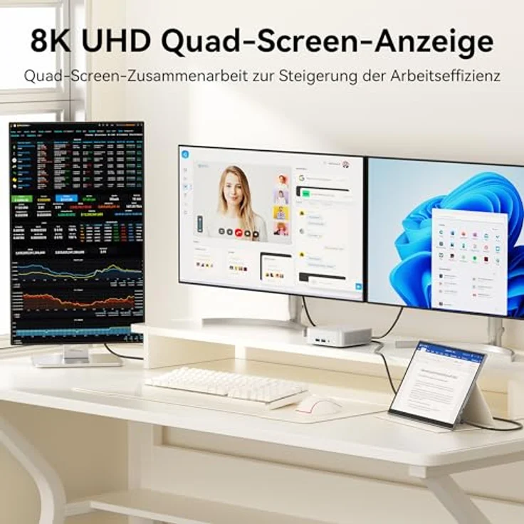 GEEKOM Mini PC A5 Pro 2026 Edition, AMD Ryzen 5 7530U, 1TB SSD, 16GB RAM, Windows 11 Pro, 2 x USB-C, 8K Quad-Display – Bild 8