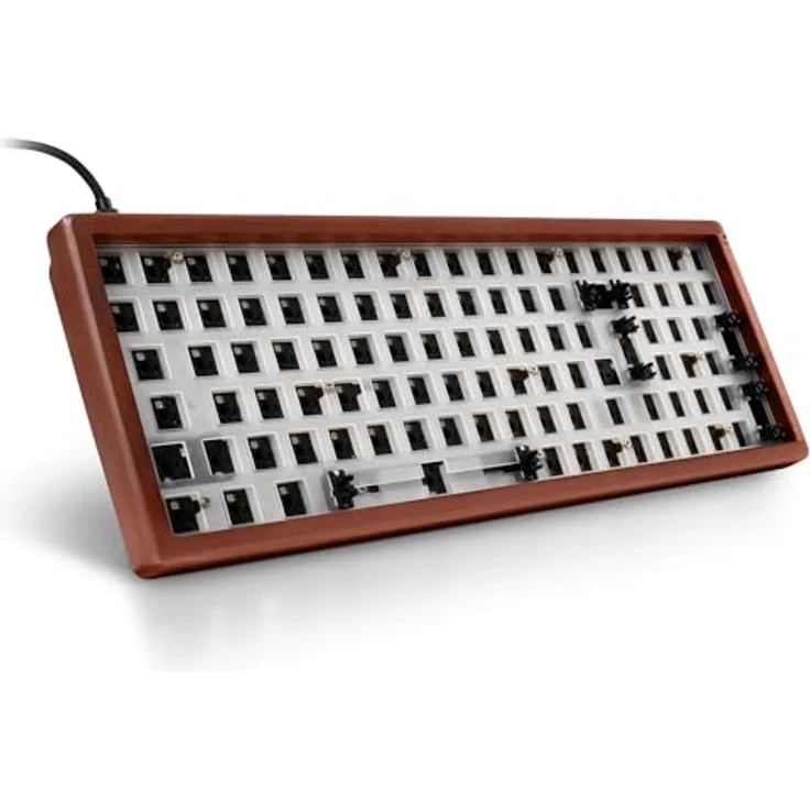 Sharkoon SKILLER SGK50 S2 Wood Barebone, RGB-Tastatur im Holzgehäuse ohne Schalter und Tastenkappen, volle Individualisierung – Bild 2