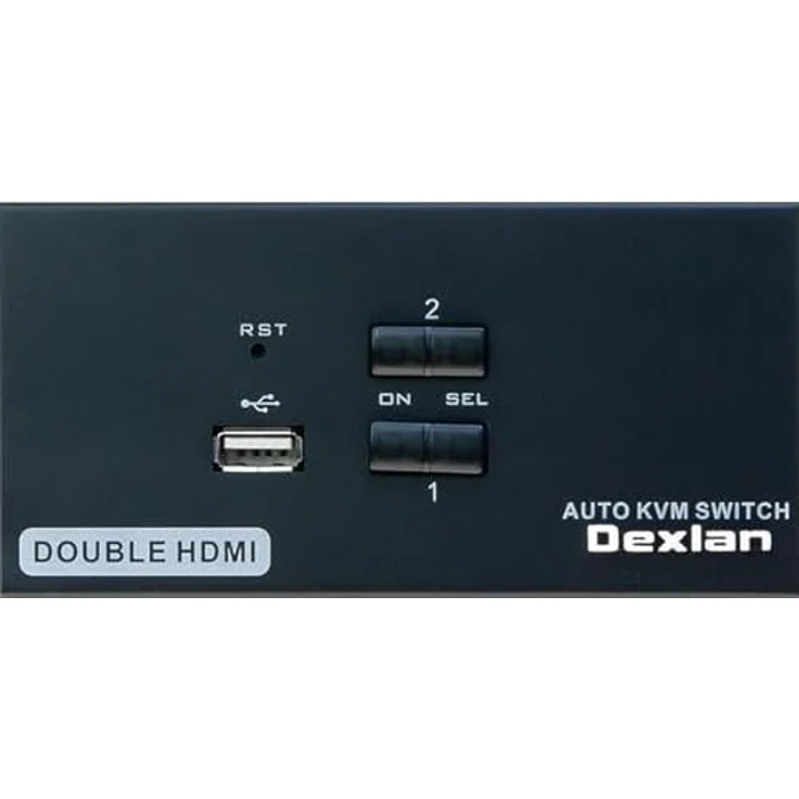 Dexlan 2-Port Dual-Monitor KVM Switch, HDMI 4K mit USB 2.0, einfache Umschaltung, analoge Audioanschlüsse – Bild 3