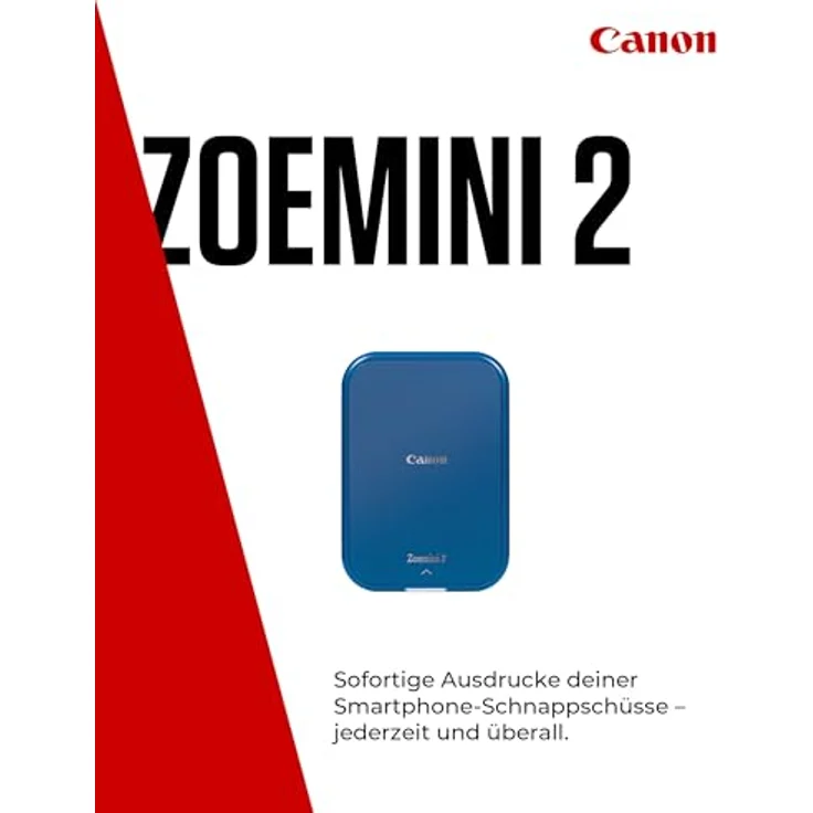 Canon Zoemini 2 Mini Fotodrucker mobil tragbar unterwegs Hosentasche Printing KIT (Fotodruck 5x7,6 cm, Smartphone + Tablet, eingebauter Akku) Marineblau [+ 20er Zink Druck-Set + 10er Circle Sticker] – Bild 3