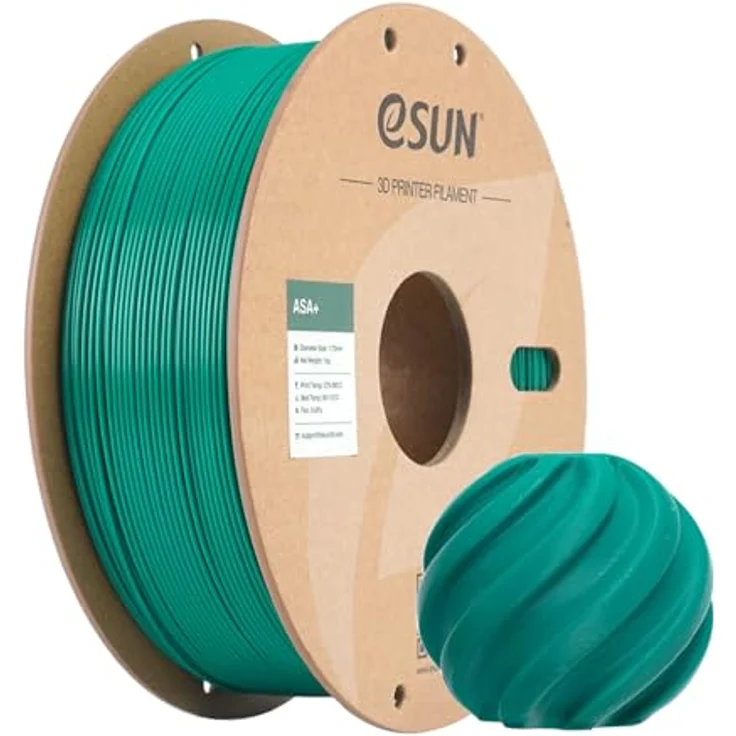 eSUN ASA+ Filament 1.75mm, Wetterbeständiges 3D-Druckmaterial, 1KG Spule (2.2 LBS), hohe Zwischenschichtfestigkeit, Grün – Bild 1