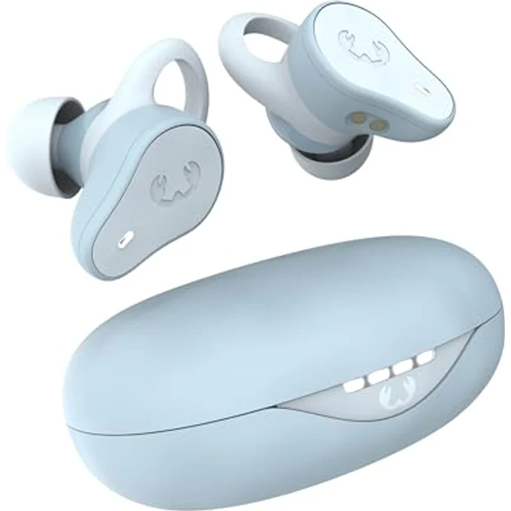 Fresh 'n Rebel Twins Move, kabellose In-Ear Bluetooth Sport Kopfhörer, Spritzwassergeschützt, Dual Master, Mit Mikrofon und klickbarer Taste und Lautstärkeregler, 30 Stunden Spielzeit (Dusky Blue) – Bild 1