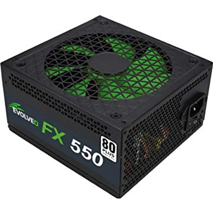 Evolveo FX 550 Source 550W ATX, 14 cm, grün, leise, 80+ – Bild 1