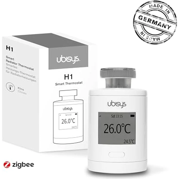 ubisys Zigbee Heizkörper-Thermostat H1: Smarte Funk-Heizungssteuerung zur Temperaturregelung per App – Made in Germany, keine Datenverfolgung, einfache Installation – Bild 2