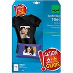 SIGEL T1157 Transferpapier Transferfolie Bügelfolie für dunkle Textilien und Tintenstrahldrucker, 12 Blatt A4