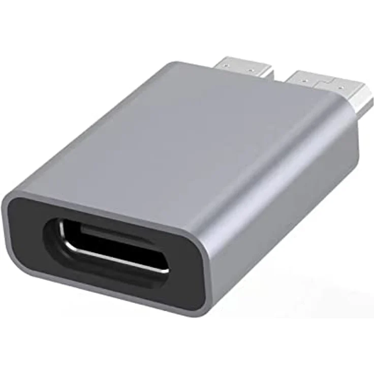 PremiumCord Adapter USB-C auf USB 3.0 Micro B, Buchse auf Stecker, Super-Speed ​​5 Gbit/s, Aluminium, Farbe: Space Grau – Bild 2