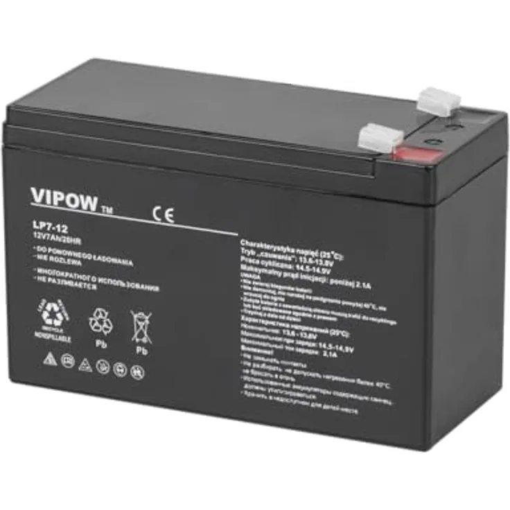 Vipow Blei Akku Industrial, wartungsfreier 12 V 7,0 Ah Akku (BAT0211), 2,04 kg