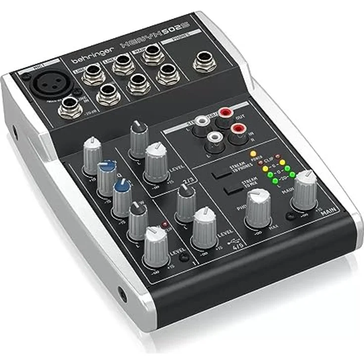 Behringer XENYX 502S Premium-Analogmixer mit 5 Eingängen und USB-Streaming-Schnittstelle, Schwarz – Bild 2