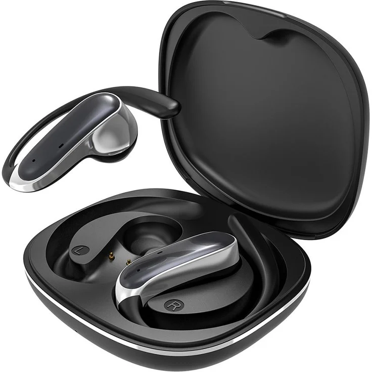 Dudao U17Z, Bluetooth 5.3 OWS Kopfhörer mit Ohrbügeln, schwarz, komfortabel und leicht, mit klarer Klangqualität und USB-C Schnellladecase