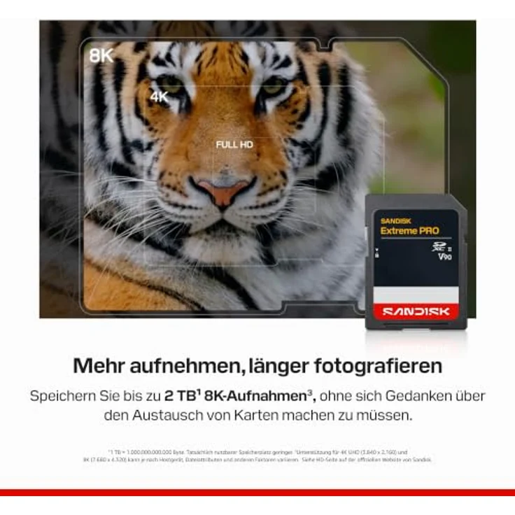 SanDisk SDXC Extreme PRO, UHS-II V90, 128 GB, bis zu 310 MB/s Schreibgeschwindigkeit – Bild 3