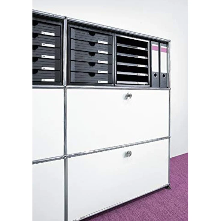 Han Schubladenbox 1450-13, Systembox, A4, 5 Fächer, Kunststoff, geschlossen, schwarz – Bild 2
