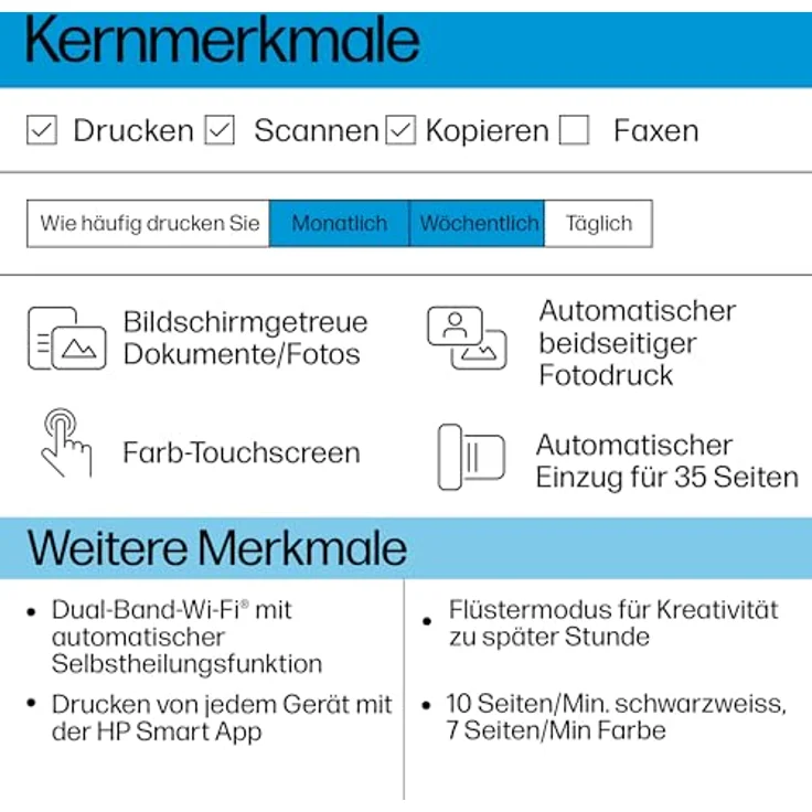 HP ENVY 6520e, Multifunktionsdrucker mit 6 Monaten gratis HP Instant Ink, Wi-Fi, Mobiler Faxversand, Touchscreen, inkl. automatischem Vorlageneinzug - Schwarz – Bild 2