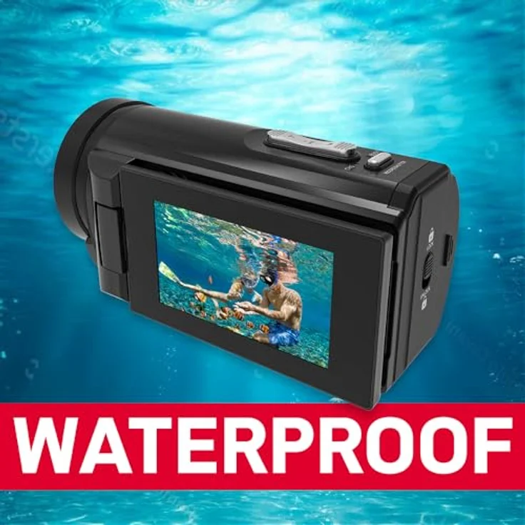 AgfaPhoto Realimove CC4000W – 4K Camcorder, 24 MP, wasserdicht bis 5 m, 18x Digitalzoom, 3" Display, schwarz – Bild 2