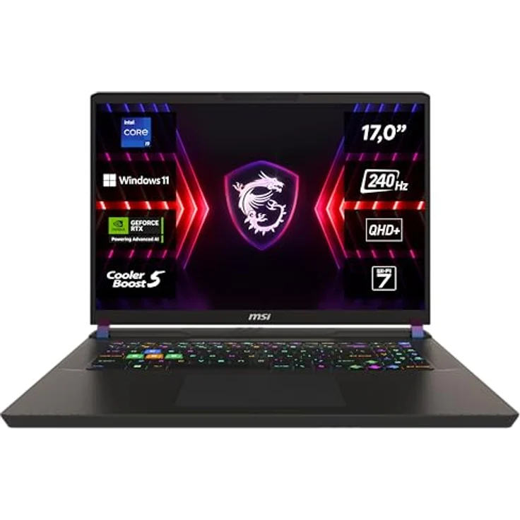 MSI Vector 17 HX, Gaming Laptop, 17,0" QHD+, Intel® Core™ i9 14900HX, 32 GB DDR5, 1 TB SSD, NVIDIA® GeForce RTX™ 4080, Windows 11 Home, QWERTZ Tastatur, A14VHG-1012 – Bild 1