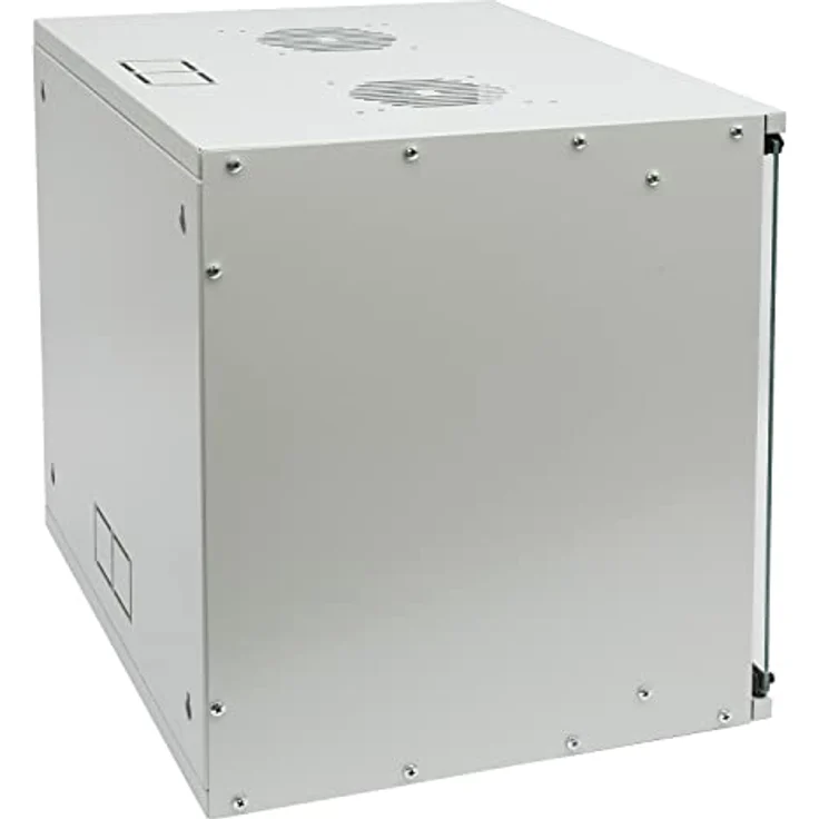 HMF 65709-07 Netzwerkschrank, Serverschrank 19 Zoll | 9 HE | 400 mm Tiefe | Glastür | Lichtgrau – Bild 2