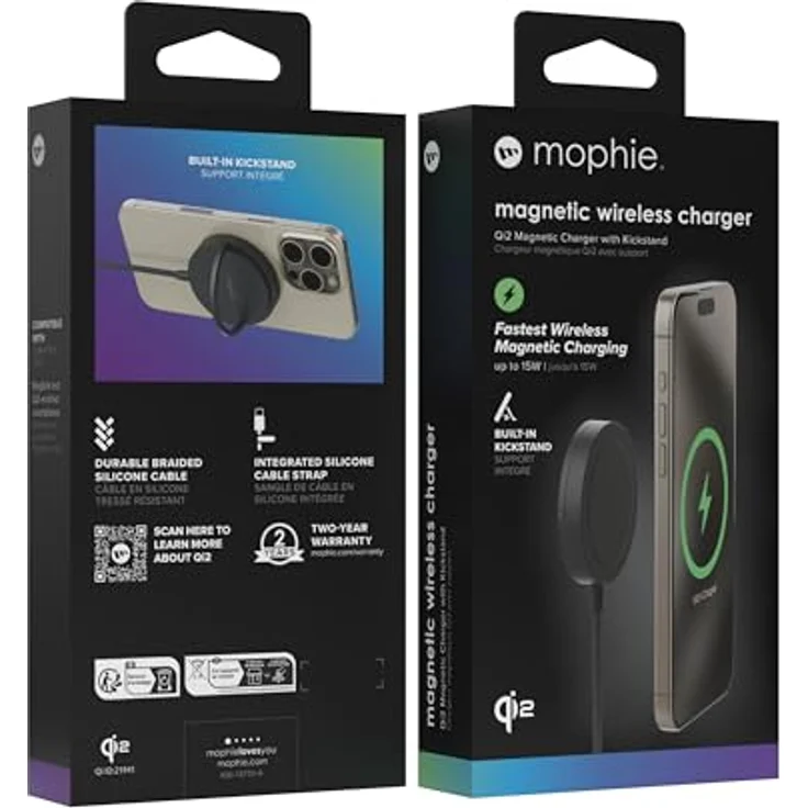 Mophie Kabelloses Ladegerät Stand, Qi-kompatibel, Schwarz – Bild 2