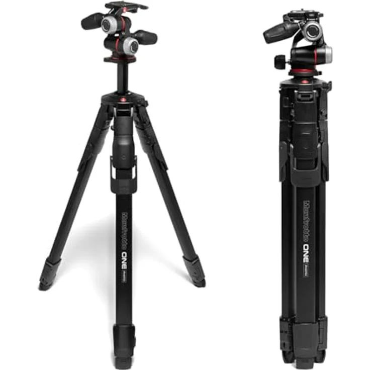 Manfrotto One Photo Alu Stativ mit XPRO 3-Wege-Neiger, präzises Kontrollsystem, Traglast bis 12 kg, italienische Handwerkskunst – Bild 1