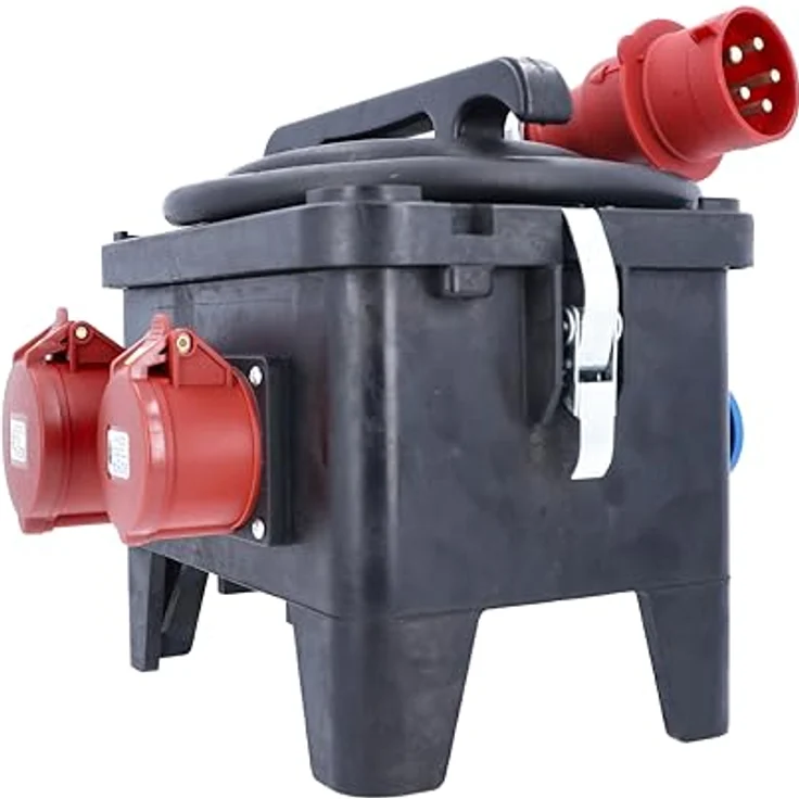 As - Schwabe, Steckdose, Mobiler Baustellen-Stromverteiler, Vollgummi, schwarz, IP44, 400V/32A/5polig – Bild 4
