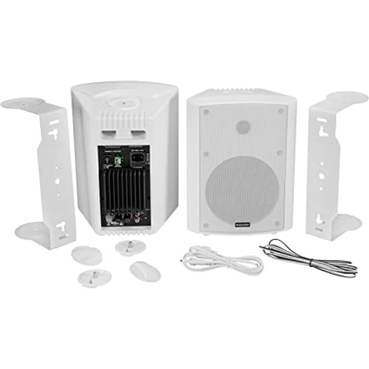 Omnitronic ALP-6A Aktives Lautsprecherset, 1x 45 W Subwoofer aktiv, PA Lautsprecher, weiss – Bild 2