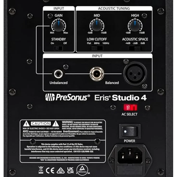 Presonus Eris Studio 4, Aktive 2-Wege Monitor-Boxen mit 100 W, inklusive Boxen-Füße, ideal für Home-Studios – Bild 8