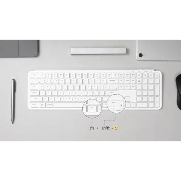 Keychron B6 Pro Ultra-Slim Kabellose Tastatur mit ZMK-Anpassung, QWERTY us ansi Layout, 3-Modi Bluetooth/2,4 GHz/Kabelgebundenes Leichtgewicht mit 1.200 Stunden Akkulaufzeit für Mac/Windows - Weiß – Bild 5