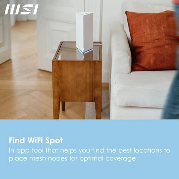 MSI Roamii BE Pro Mesh System, WiFi-7 Tri-Band, 2.5G LAN, bis zu 11 Gbit/s, 2er-Pack, weiß – Bild 7