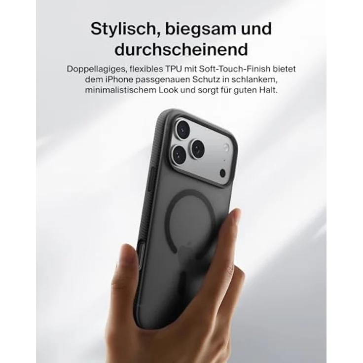 Belkin SheerForce Grip, Schutzhülle für iPhone 17 Pro in Schwarz, Stoßschutz bis 2 m, integrierte Kamerasteuerung – Bild 7