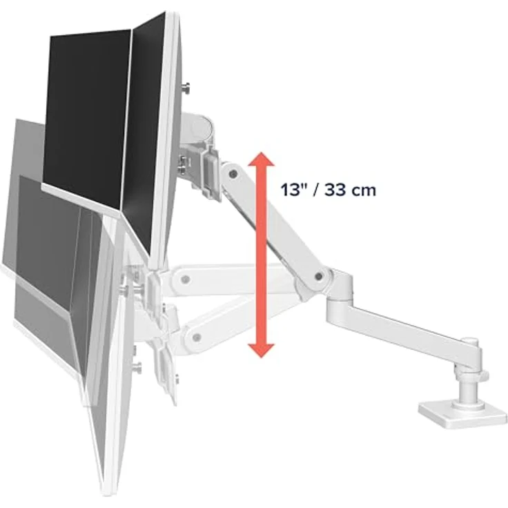 Ergotron LX PRO ARM DUAL DIRECT DESK MOUNT, Monitorhalterung für zwei Bildschirme, 27.01", weiß – Bild 4