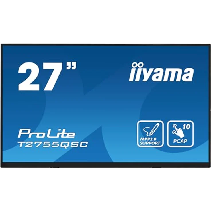 iiyama ProLite T2755QSC-B1 68,6 cm 27" IPS LED-Monitor WQHD 10 Punkt Multitouch kapazitiv HDMI DP Audio-out USB3.2 7H Anti-Fingerprint schwarz – Bild 2