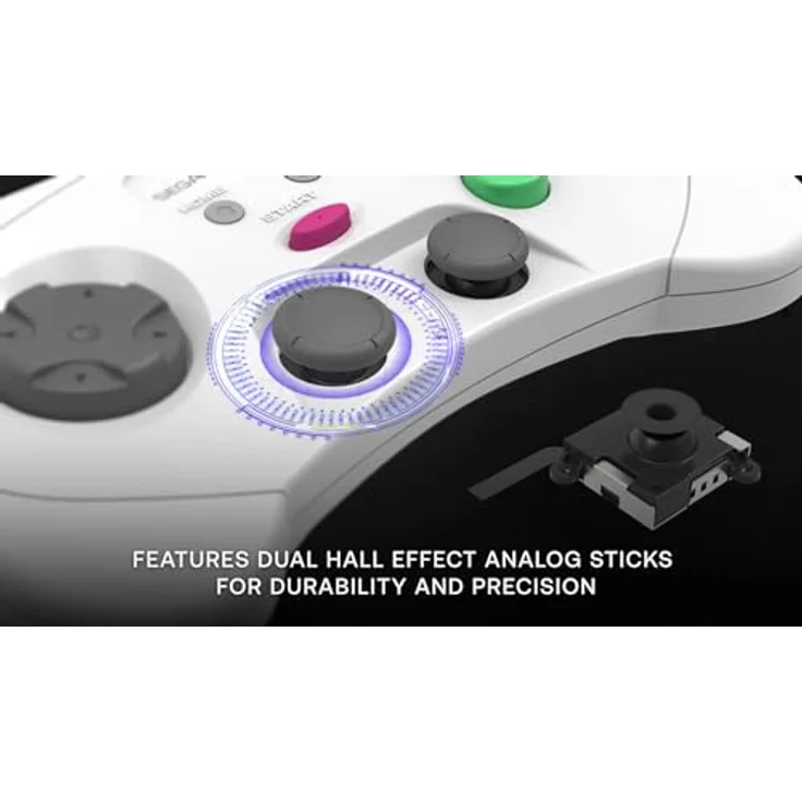 retro-bit SEGA Saturn PRO Controller - Wireless, Hall-Effekt-Analogsticks, 4 Schultertasten, USB-C, Weiss – Bild 4