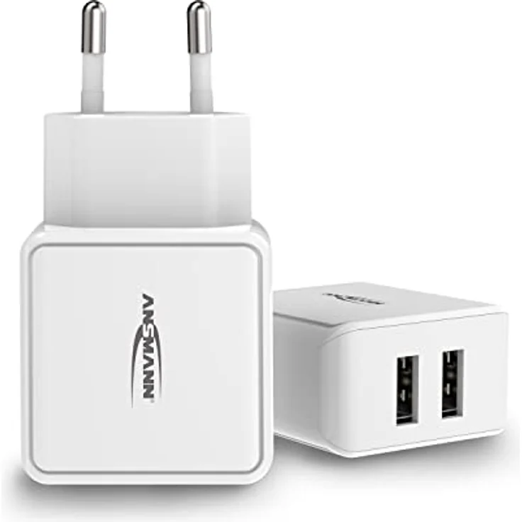 ANSMANN 2-Port Dual USB Ladegerät 2.4A - USB Charger mit Smart-IC Ladesteuerung, Netzteil besonders geeignet für iPhone, Samsung Galaxy, Huawei, Xiaomi, Tablet, GoPro, e-Book Reader, etc. – Bild 1