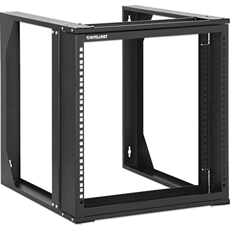 INTELLINET 716185 Wandschrank 19" Open Frame 2 Stangen Flat Pack 9U Schwarz – Bild 2