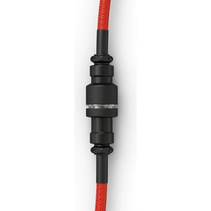 Glorious Gaming Premium Coiled Keyboard Cable - Vergoldetes USB-A auf USB-C, doppelt geflochtene Ummantelung, 5-poliger Aviator-Stecker - Crimson Red – Bild 4