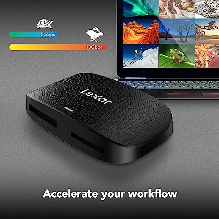 Lexar Professioneller CFexpress Typ B/SD USB 3.2 Gen 2 Leser, Übertragungsgeschwindigkeiten bis zu 10 Gbit/s, entworfen für CFexpress Typ B und SD-Karten (LRW520U-RNBNG) – Bild 5