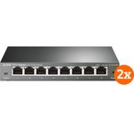 TP-Link TL-SG108E Duo-Pack, 2 x 8-Port Netzwerk Switch mit Priorisierung für Netzwerkverkehr, montierbar
