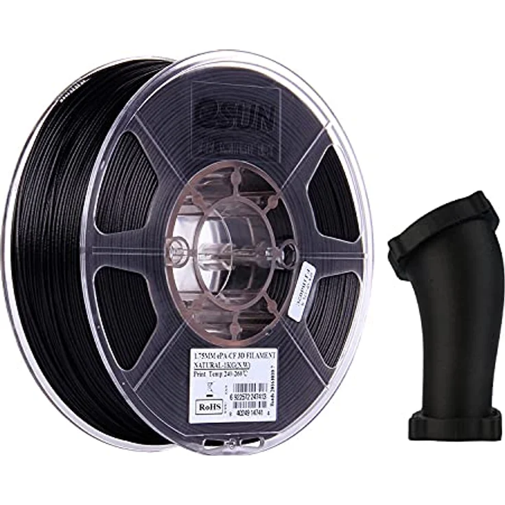 eSUN PA-CF Carbon Fiber Filled Nylon Filament 1,75 mm, Natural, 1KG - Hohe Festigkeit, Temperaturbeständigkeit bis 120 °C, flammhemmend UL94-V2 – Bild 1
