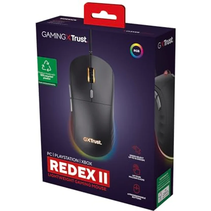 Trust GXT925 REDEX II, Federleichte Gaming Maus mit 10000 DPI Laser-Sensor, Schwarz – Bild 15