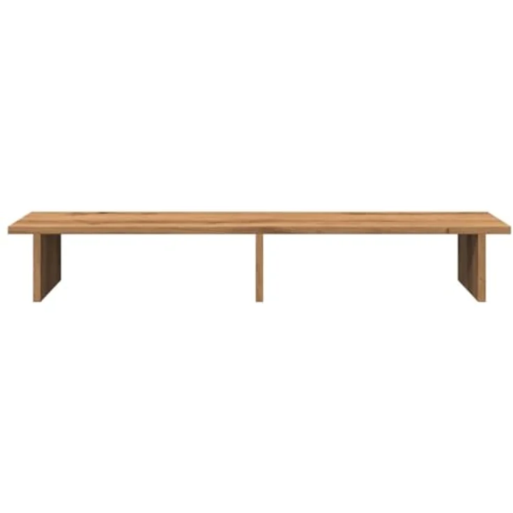 vidaXL Monitorständer Artisan-Eiche, 100x27x15 cm, stabiler Holzwerkstoff mit reichlich Stauraum für zwei Monitore – Bild 5