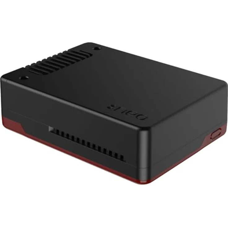 Argon40 NEO 5 BRED Aluminiumgehäuse für Raspberry Pi 5, passive/aktive Kühlung, 30mm PWM-Lüfter, schwarz-rot – Bild 1