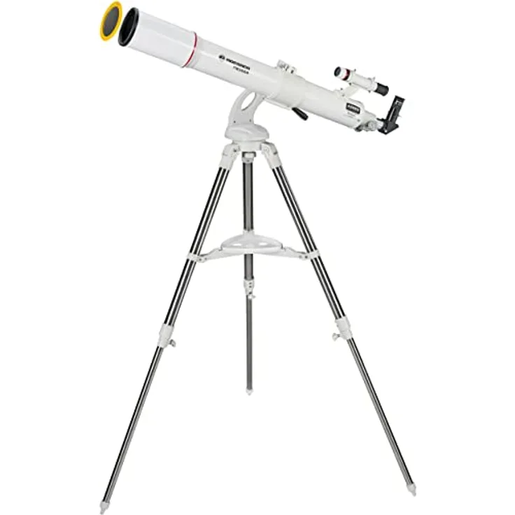 Bresser Refraktor Teleskop Messier AR-90/900 Nano AZ mit azimutaler Montierung und Edelstahl Dreibein-Feldstativ