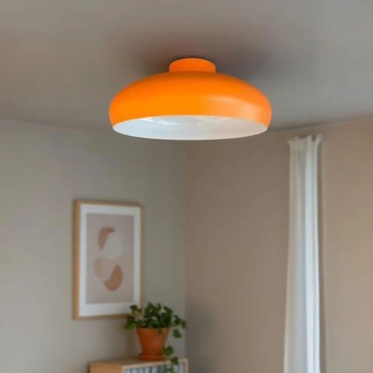 bamyum Deckenlampe Orange Weiß Androa Ø40 cm 1 flammig E27 Vintage Retro Schlafzimmer – Bild 2