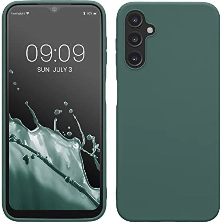 kwmobile Hülle für Samsung Galaxy A14 5G, TPU Case in Blaugrün, kabellos ladbar, flexible Schutzhülle mit rutschfester Gummierung – Bild 1