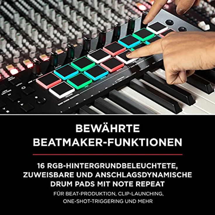 M-Audio Oxygen Pro 25 – 25-Tasten USB MIDI Keyboard Controller mit Beat Pads, MIDI-zuweisbaren Reglern & Tasten und enthaltenem Softwarepaket – Bild 4