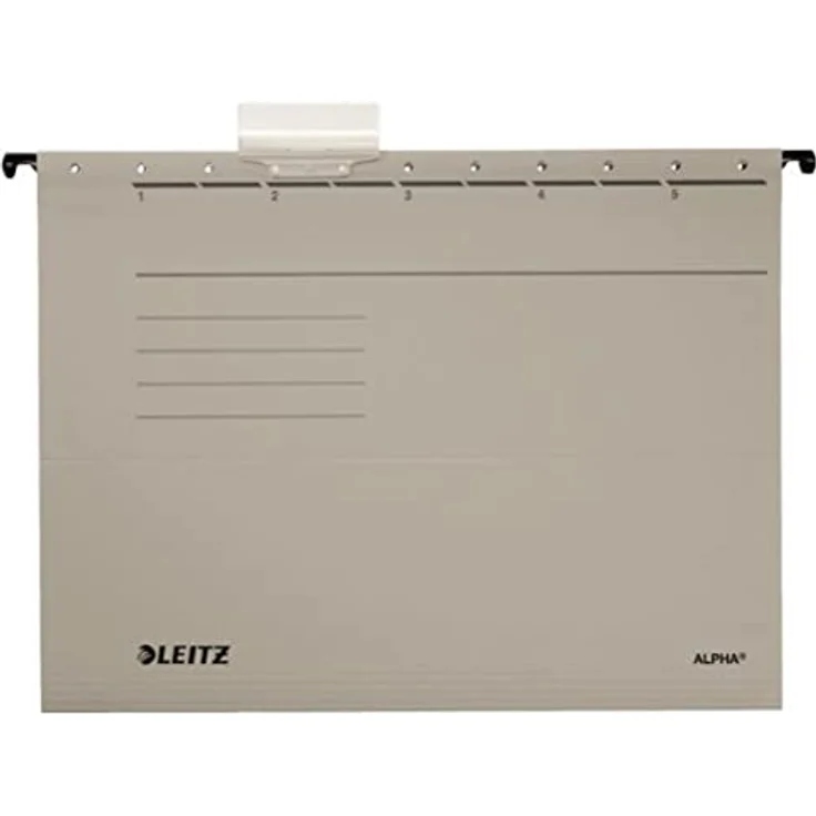 Generic LEITZ Hängemappen ALPHA® 1985, 5 Stück grau, DIN A4, stabiler Recycling-Karton mit Blauen Engel zertifiziert – Bild 1