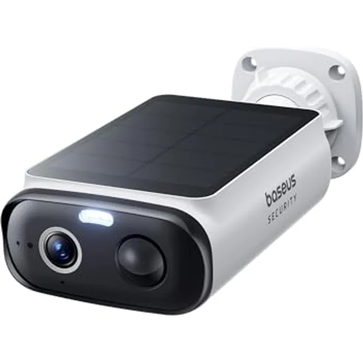 Baseus Security S1 Lite Solocam, 2K Außenüberwachungskamera mit Solar-Akku, IP67 wetterfest, 135° Sichtfeld, Farb-Nachtsicht, WLAN, keine Gebühren, kompatibel mit Alexa & Google