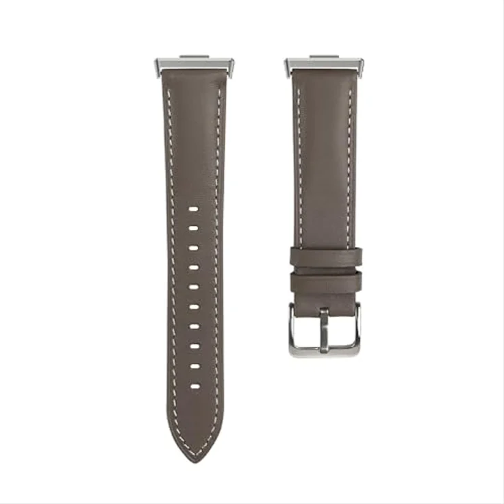 GIOPUEY Echtleder Armband für Huawei Watch Fit 3/4/4 Pro, verschleißfest und atmungsaktiv, grau – Bild 2