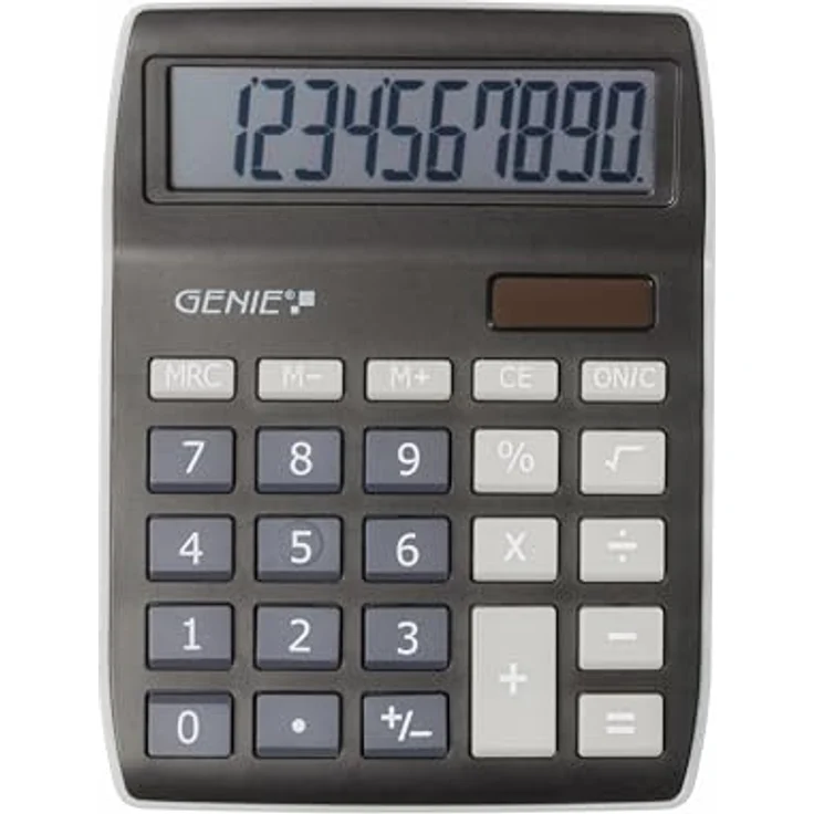 Genie 840 BK 10-stelliger Tischrechner, Dual-Power (Solar und Batterie), kompaktes Design, schwarz – Bild 3