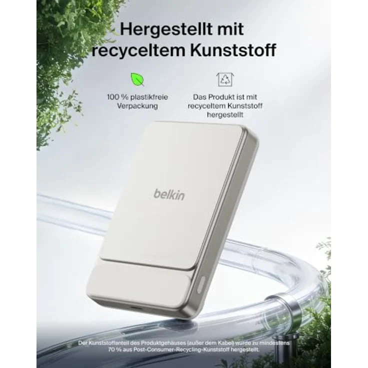 Belkin UltraCharge Power Bank, Induktive Slim-Ladegerät mit 10000 mAh, 25 Watt, Magnetisch, USB-C, Sand – Bild 11