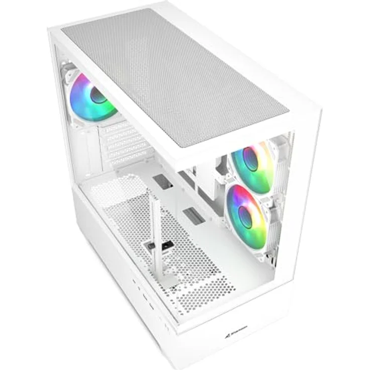 Sharkoon MK6 RGB PC Gehäuse, Micro-ATX, Weiß mit Glasoptik und idealen Airflow – Bild 3